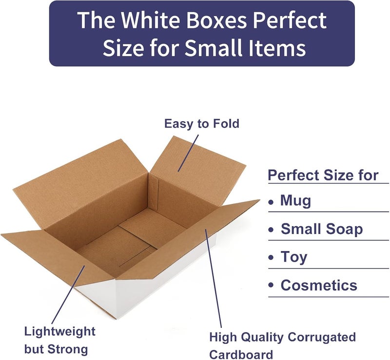SPEPLA Shipping Boxes 9X6X3 Set of 40, White Corrugated Cardboard Box for Mailing Business Packaging - Image 4
